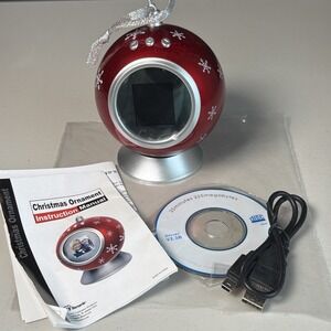Senario Digital Christmas Ornament, Holds 50 Photos, 3.5" Diameter, 1x1 Screen